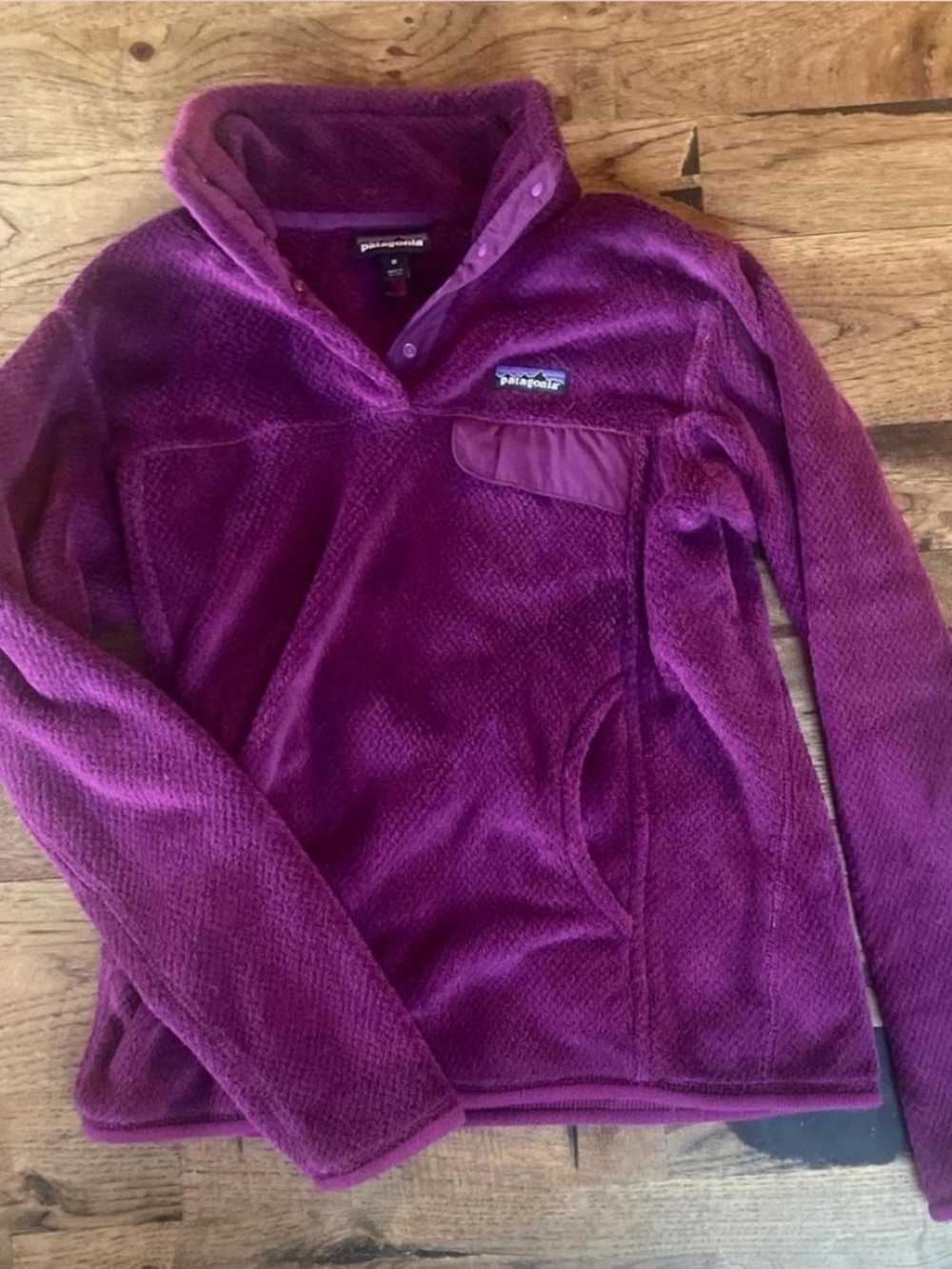 Patagonia Purple Fleece Snap-T with Logo